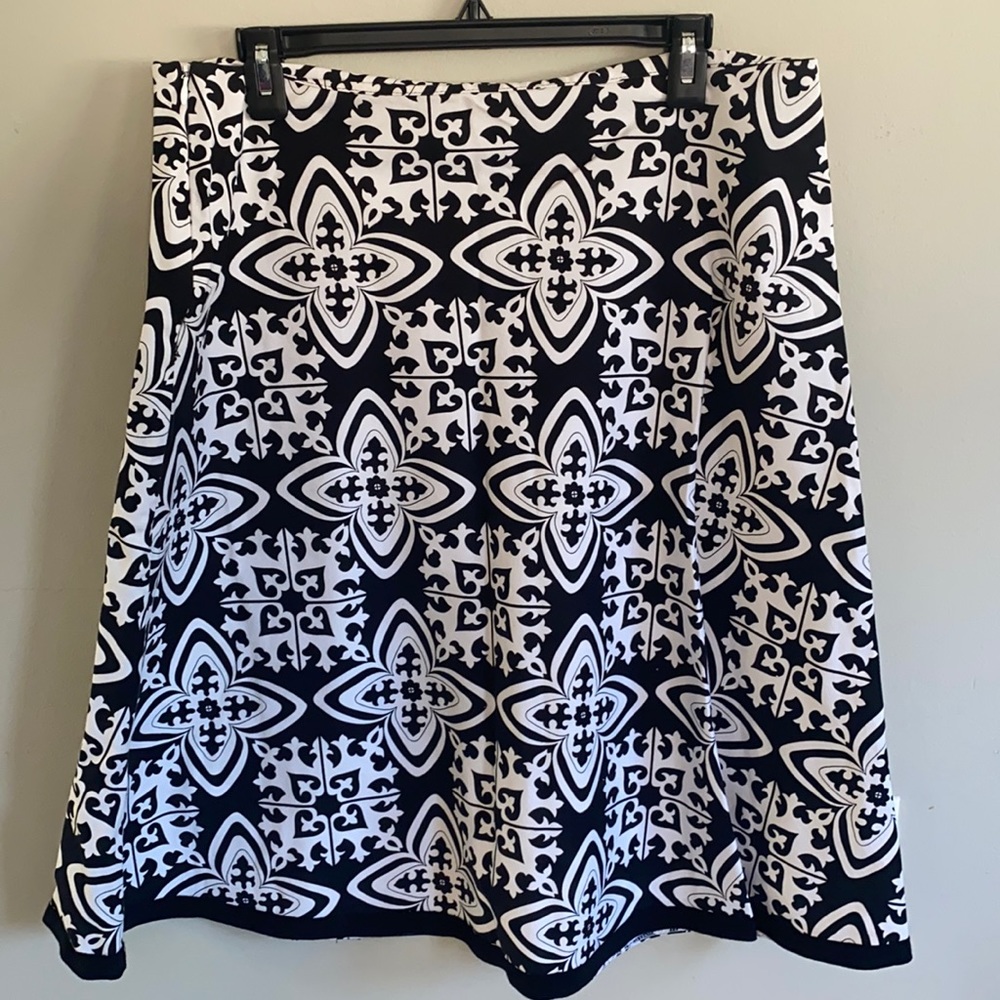 WHBM Black and white A-line skirt. Size 14